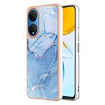 For Honor X7 Electroplating Marble Dual-side IMD Phone Case(Blue 018)