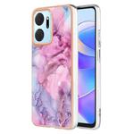 For Honor X7a Electroplating Marble Dual-side IMD Phone Case(Pink 013)