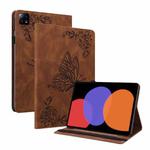 For Xiaomi Pad 6 / Pad 6 Pro Butterfly Flower Embossed Leather Tablet Case(Brown)