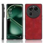 For OPPO Find X6 5G Sewing Cow Pattern Skin PC + PU + TPU Phone Case(Red)