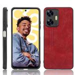 For Realme C55 Sewing Cow Pattern Skin PC + PU + TPU Phone Case(Red)