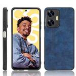 For Realme C55 Sewing Cow Pattern Skin PC + PU + TPU Phone Case(Blue)