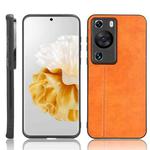 For Huawei P60 / P60 Pro Sewing Cow Pattern Skin PC + PU + TPU Phone Case(Orange)