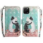 For Huawei nova Y61 / Enjoy 50z 3D Colored Horizontal Flip Leather Phone Case(Black White Cat)