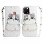 For Huawei nova Y61 / Enjoy 50z 3D Colored Horizontal Flip Leather Phone Case(Cute Cat)