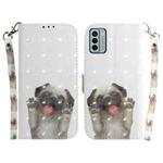 For Nokia G22 3D Colored Horizontal Flip Leather Phone Case(Pug)