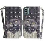 For Nokia G22 3D Colored Horizontal Flip Leather Phone Case(Hug Cat)