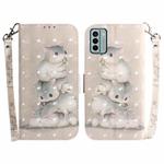 For Nokia G22 3D Colored Horizontal Flip Leather Phone Case(Squirrels)