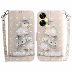 For Realme C55 3D Colored Horizontal Flip Leather Phone Case(Squirrels)