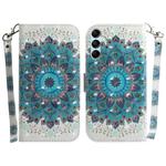 For Samsung Galaxy M14 3D Colored Horizontal Flip Leather Phone Case(Peacock Wreath)