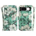 For Google Pixel 8 3D Colored Horizontal Flip Leather Phone Case(Watercolor Flower)