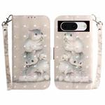 For Google Pixel 8 3D Colored Horizontal Flip Leather Phone Case(Squirrels)