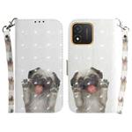 For Honor X5 3D Colored Horizontal Flip Leather Phone Case(Pug)