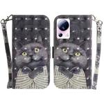 For Xiaomi 13 Lite / Civi 2 3D Colored Horizontal Flip Leather Phone Case(Hug Cat)