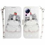 For Xiaomi 13 Lite / Civi 2 3D Colored Horizontal Flip Leather Phone Case(Cute Cat)