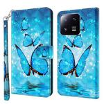 For Xiaomi 13 Pro 3D Painting Pattern Flip Leather Phone Case(Three Butterflies)