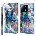For Xiaomi 13 Pro 3D Painting Pattern Flip Leather Phone Case(Watercolor Owl)
