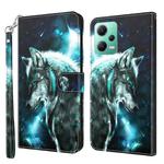 For Xiaomi Redmi Note 12 5G Global / Poco X5 5G 3D Painting Pattern Flip Leather Phone Case(Wolf)