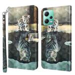 For Xiaomi Redmi Note 12 5G Global / Poco X5 5G 3D Painting Pattern Flip Leather Phone Case(Cat Tiger)