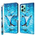 For Xiaomi Redmi Note 12 5G Global / Poco X5 5G 3D Painting Pattern Flip Leather Phone Case(Three Butterflies)
