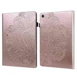For Samsung Galaxy Tab A9 Peacock Embossed Pattern Leather Tablet Case(Rose Gold)