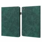 For Samsung Galaxy Tab A9 Peacock Embossed Pattern Leather Tablet Case(Green)