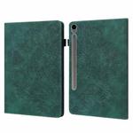 For Samsung Galaxy Tab S10 FE+ Peacock Embossed Pattern Leather Tablet Case(Green)
