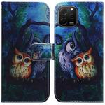 For Huawei nova Y61 / Enjoy 50z Coloured Drawing Flip Leather Phone Case(Oil Painting Owl)