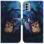 For Nokia G22 Coloured Drawing Flip Leather Phone Case(Oil Painting Owl)