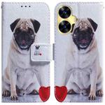 For Realme C55 Coloured Drawing Flip Leather Phone Case(Pug)