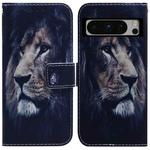 For Google Pixel 8 Pro Coloured Drawing Flip Leather Phone Case(Lion)