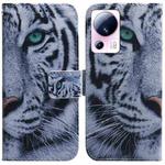 For Xiaomi 13 Lite / Civi 2 Coloured Drawing Flip Leather Phone Case(Tiger)
