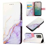 For Nokia C32 TA-1534 PT003 Marble Pattern Flip Leather Phone Case(LS006)