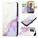 For Realme C55 PT003 Marble Pattern Flip Leather Phone Case(LS006)