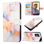 For Realme C55 PT003 Marble Pattern Flip Leather Phone Case(LS004)