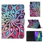 For iPad Pro 11 (2020) Colored Drawing Horizontal Flip Leather Tablet Case, with Sleep / Wake-up Function & Holder & Card Slo & Wallet(Spread Flower)