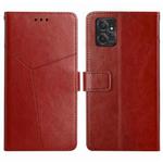 For Motorola Moto G Power 2023 HT01 Y-shaped Pattern Flip Leather Phone Case(Brown)