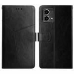 For Motorola Moto G Stylus 5G 2023 HT01 Y-shaped Pattern Flip Leather Phone Case(Black)