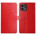 For Motorola Moto G Stylus 5G 2023 HT01 Y-shaped Pattern Flip Leather Phone Case(Red)
