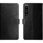 For Sony Xperia 1 V HT01 Y-shaped Pattern Flip Leather Phone Case(Black)