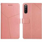 For Sony Xperia 10 V HT01 Y-shaped Pattern Flip Leather Phone Case(Pink)