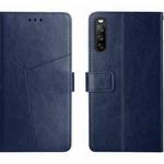 For Sony Xperia 10 V HT01 Y-shaped Pattern Flip Leather Phone Case(Blue)