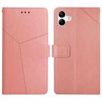 For Samsung Galaxy F14 Global HT01 Y-shaped Pattern Flip Leather Phone Case(Pink)