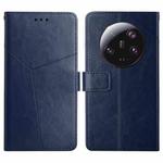 For Xiaomi 13 Ultra HT01 Y-shaped Pattern Flip Leather Phone Case(Blue)