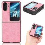 For OPPO Find N2 Flip Crocodile Texture Phone Case(Pink)
