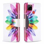 For Nokia C12 Colored Drawing Pattern Leather Phone Case(Sun Flower)