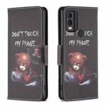 For Nokia C22 Colored Drawing Pattern Leather Phone Case(Bear)