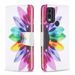 For Nokia C22 Colored Drawing Pattern Leather Phone Case(Sun Flower)