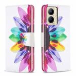 For Realme C33 Colored Drawing Pattern Leather Phone Case(Sun Flower)