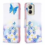 For Realme C33 Colored Drawing Pattern Leather Phone Case(Butterfly Love)